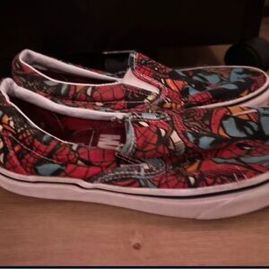 Vans Spider-Man Slip-On Shoes - Red and Black